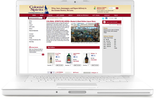 Colonial Spirits Delivers Ecommerce Website